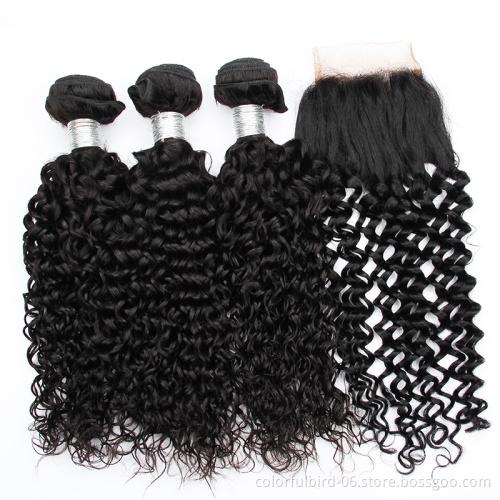 Wholesale Cheap hair Water Wave 4*4 Lace Closure Unprocessed Peruvian Virgin Human Hair Closure 4*4 lace